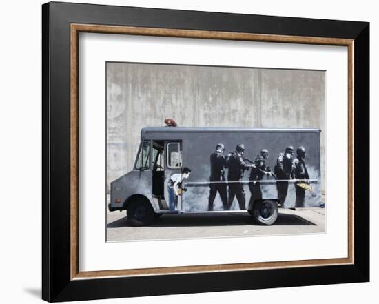 Hide-Banksy-Framed Art Print