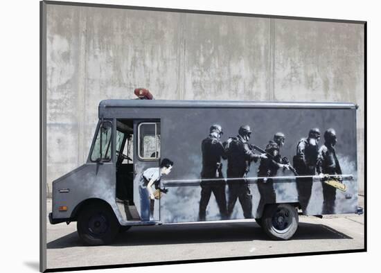 Hide-Banksy-Mounted Art Print