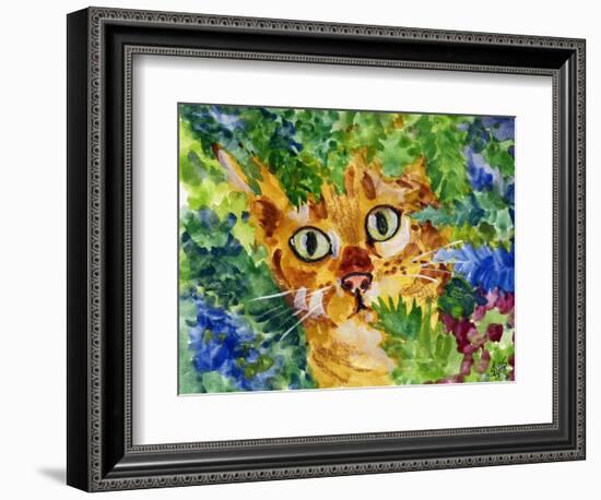 Hiding Tabby Cat-sylvia pimental-Framed Premium Giclee Print