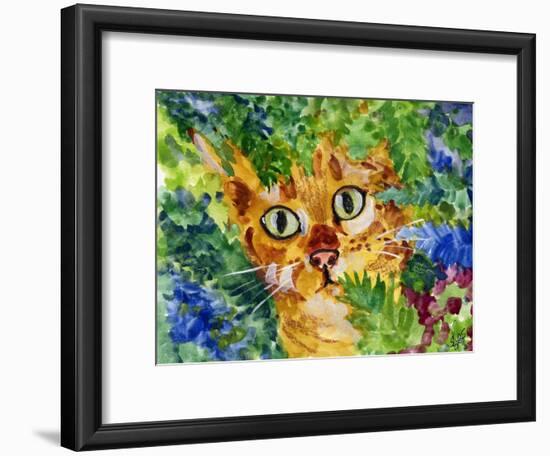 Hiding Tabby Cat-sylvia pimental-Framed Art Print