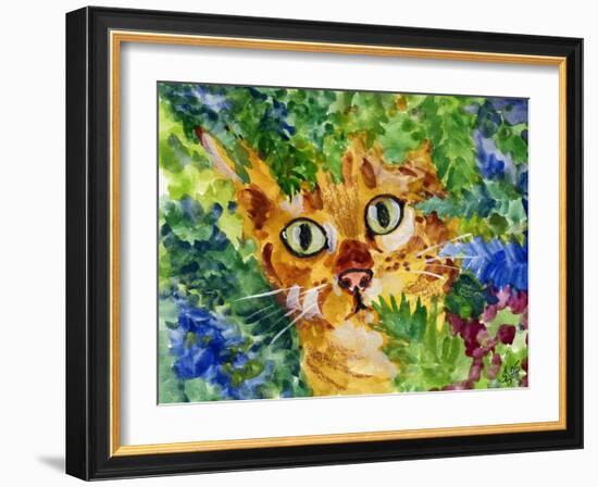 Hiding Tabby Cat-sylvia pimental-Framed Art Print