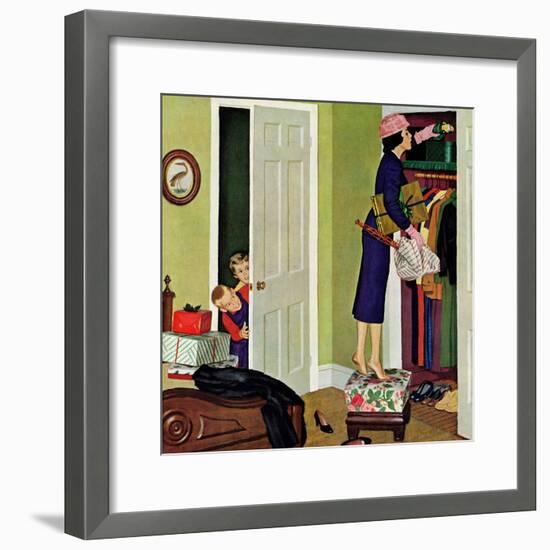 "Hiding the Presents", December 7, 1957-Richard Sargent-Framed Giclee Print