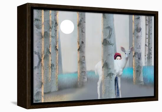 Hiding with White Deer-Nancy Tillman-Framed Stretched Canvas