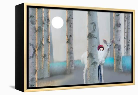 Hiding with White Deer-Nancy Tillman-Framed Stretched Canvas