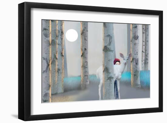 Hiding with White Deer-Nancy Tillman-Framed Art Print