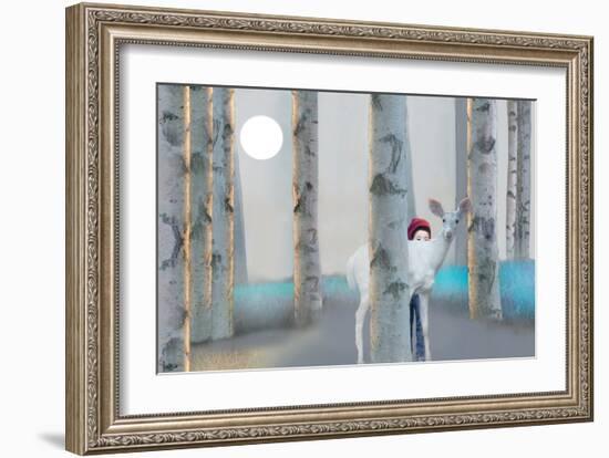 Hiding with White Deer-Nancy Tillman-Framed Art Print