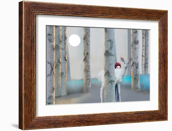 Hiding with White Deer-Nancy Tillman-Framed Art Print