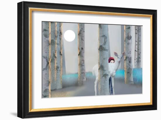 Hiding with White Deer-Nancy Tillman-Framed Art Print