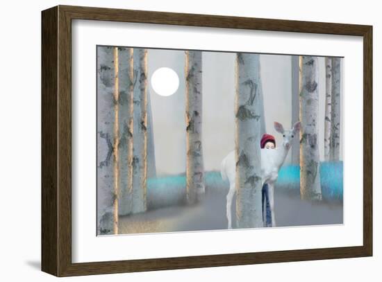 Hiding with White Deer-Nancy Tillman-Framed Art Print