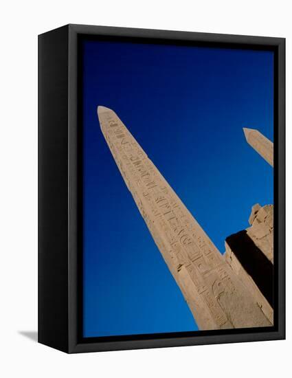 Hieroglyphic Covered Obelisk Towers over Karnak Ruins, Luxor, Egypt-Cindy Miller Hopkins-Framed Premier Image Canvas