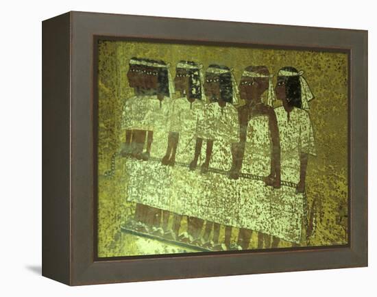 Hieroglyphic Mourners at King Tutankhamun's Sarcophagus, Egypt-Claudia Adams-Framed Premier Image Canvas