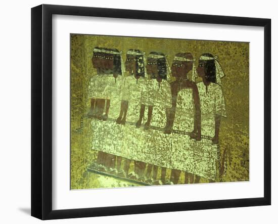 Hieroglyphic Mourners at King Tutankhamun's Sarcophagus, Egypt-Claudia Adams-Framed Photographic Print