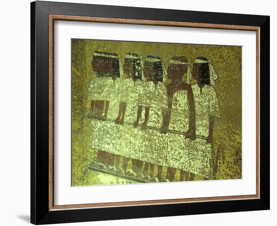 Hieroglyphic Mourners at King Tutankhamun's Sarcophagus, Egypt-Claudia Adams-Framed Photographic Print