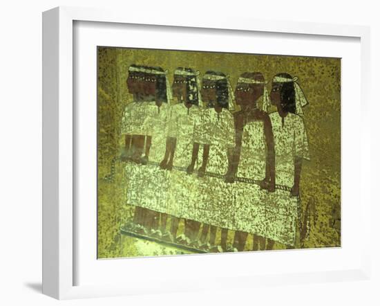 Hieroglyphic Mourners at King Tutankhamun's Sarcophagus, Egypt-Claudia Adams-Framed Photographic Print