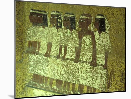 Hieroglyphic Mourners at King Tutankhamun's Sarcophagus, Egypt-Claudia Adams-Mounted Photographic Print