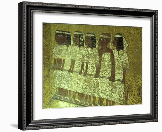 Hieroglyphic Mourners at King Tutankhamun's Sarcophagus, Egypt-Claudia Adams-Framed Photographic Print