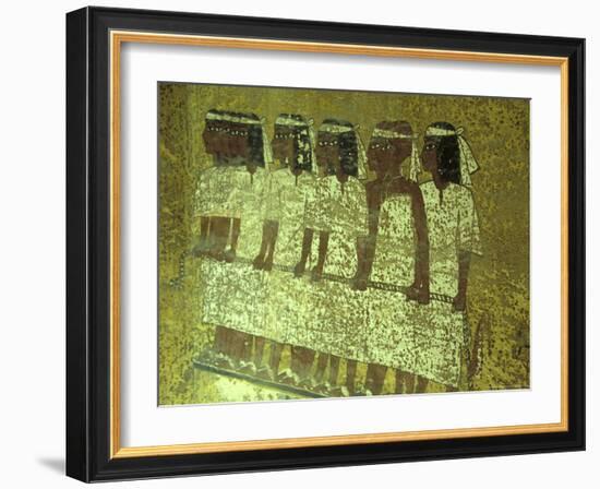 Hieroglyphic Mourners at King Tutankhamun's Sarcophagus, Egypt-Claudia Adams-Framed Photographic Print