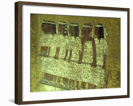 Hieroglyphic Mourners at King Tutankhamun's Sarcophagus, Egypt-Claudia Adams-Framed Photographic Print