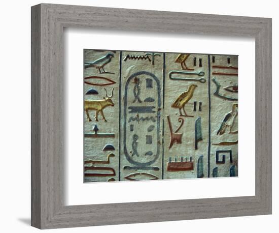 Hieroglyphic Symbols at the Tomb of Amon-her-Khopechef, Egypt-Stuart Westmoreland-Framed Photographic Print