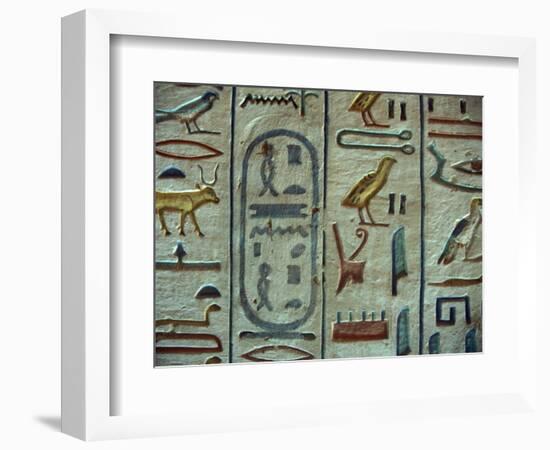 Hieroglyphic Symbols at the Tomb of Amon-her-Khopechef, Egypt-Stuart Westmoreland-Framed Photographic Print