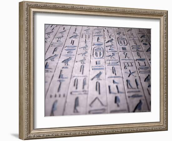 Hieroglyphics in the Interior of the Pyramid of Unas, Sakkara (Saqqarah), Egypt, Africa-Richard Ashworth-Framed Photographic Print