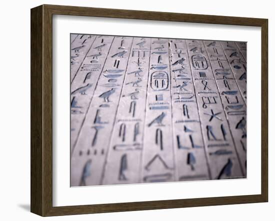 Hieroglyphics in the Interior of the Pyramid of Unas, Sakkara (Saqqarah), Egypt, Africa-Richard Ashworth-Framed Photographic Print