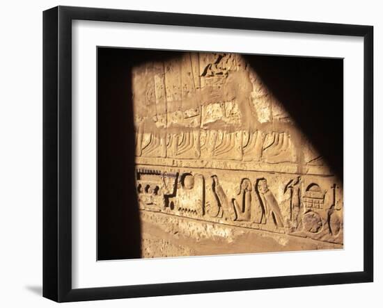 Hieroglyphics on Entrance to the Temple of Karnak-Mark Hannaford-Framed Photographic Print