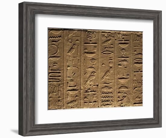 Hieroglyphs Adorn the Walls of the Temple of Philae, UNESCO World Heritage Site, Near Aswan, Egypt-Mcconnell Andrew-Framed Photographic Print