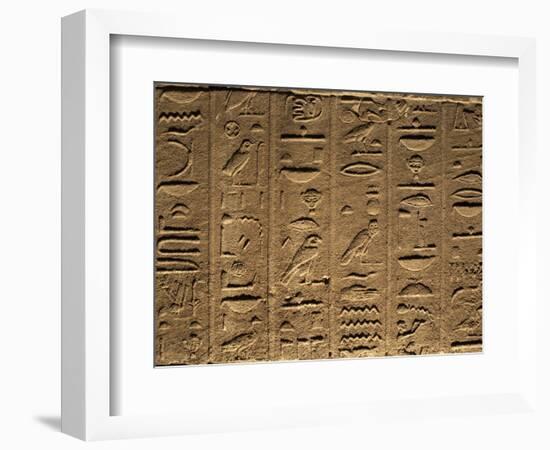 Hieroglyphs Adorn the Walls of the Temple of Philae, UNESCO World Heritage Site, Near Aswan, Egypt-Mcconnell Andrew-Framed Photographic Print