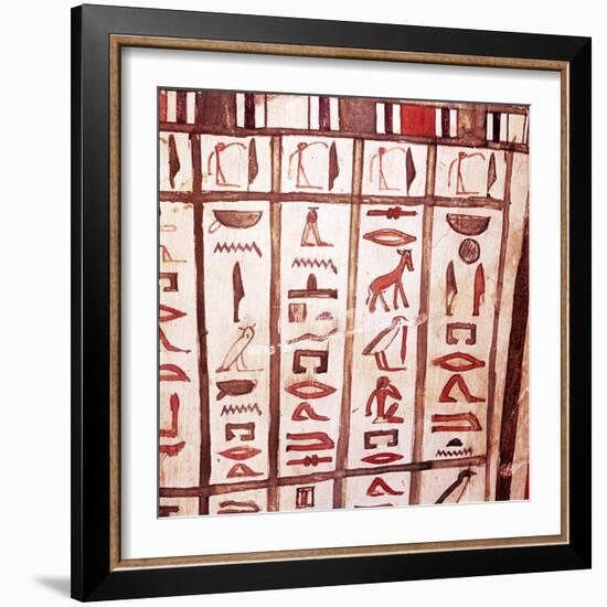 Hieroglyphs from wooden Mummy case of Pensenhor, from Thebes, c900 BC-Unknown-Framed Giclee Print