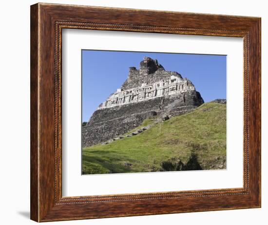 Hieroglyphs on Wall Facade of El Castillo Pyramid, Xunantunich Ancient Site, Cayo District, Belize-William Sutton-Framed Photographic Print