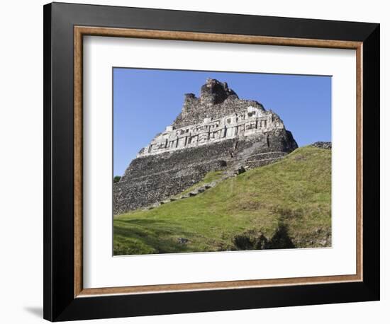 Hieroglyphs on Wall Facade of El Castillo Pyramid, Xunantunich Ancient Site, Cayo District, Belize-William Sutton-Framed Photographic Print