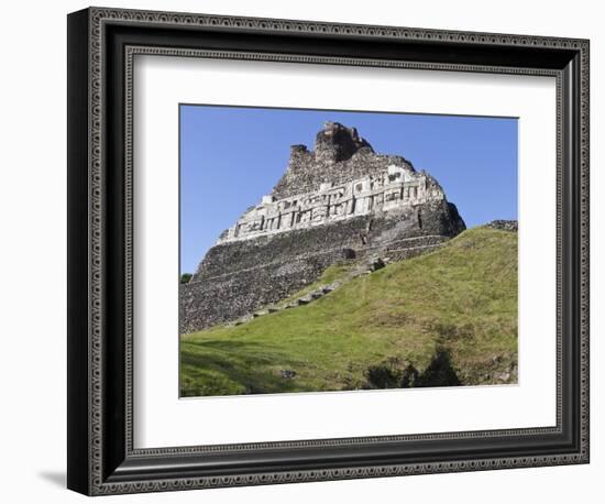 Hieroglyphs on Wall Facade of El Castillo Pyramid, Xunantunich Ancient Site, Cayo District, Belize-William Sutton-Framed Photographic Print