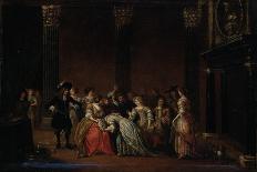 Interior with a Music Party and an Elegant Couple Dancing-Hieronymus Janssens-Framed Giclee Print