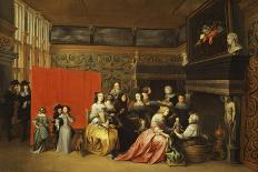 Interior with a Music Party and an Elegant Couple Dancing-Hieronymus Janssens-Giclee Print