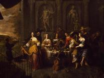 Interior with a Music Party and an Elegant Couple Dancing-Hieronymus Janssens-Framed Giclee Print