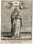 Depicted Showing the Infant Jesus a Single Rose-Hieronymus Wierix-Art Print