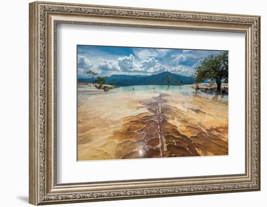 Hierve El Agua, Natural Rock Formations in the Mexican State of Oaxaca-javarman-Framed Premium Photographic Print