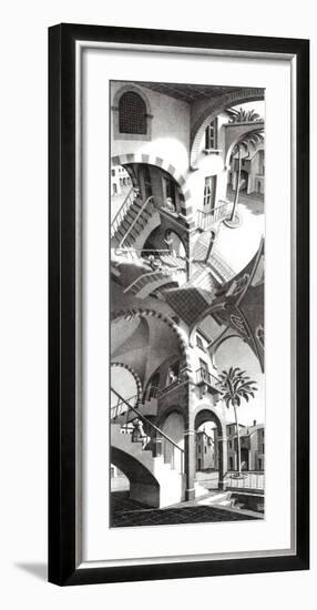 High and Low-M^ C^ Escher-Framed Art Print