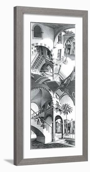 High and Low-M^ C^ Escher-Framed Art Print