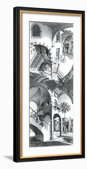 High and Low-M^ C^ Escher-Framed Art Print