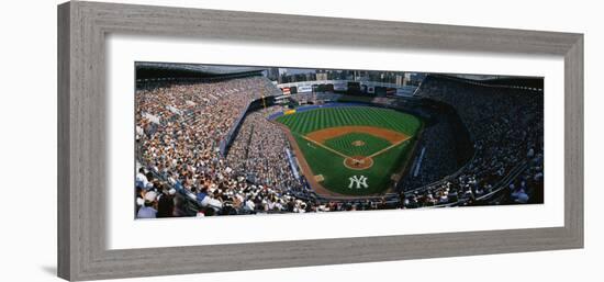 High Angle View of a Baseball Stadium, Yankee Stadium, New York City, New York State, USA-null-Framed Photographic Print