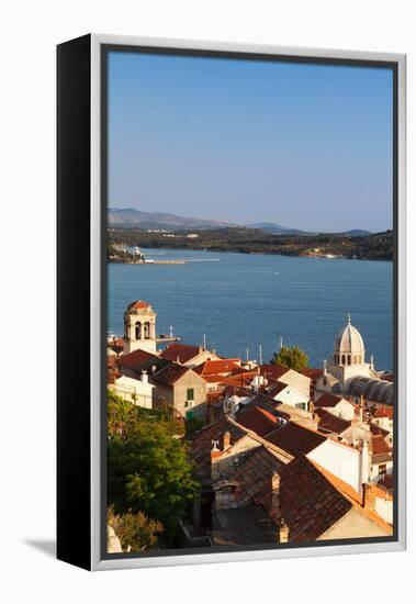 High Angle View of a Cathedral in a Town on the Coast, Sibenik Cathedral, Sibenik, Dalmatia-null-Framed Premier Image Canvas