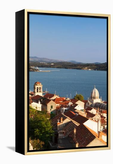 High Angle View of a Cathedral in a Town on the Coast, Sibenik Cathedral, Sibenik, Dalmatia-null-Framed Premier Image Canvas