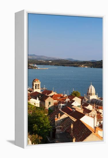 High Angle View of a Cathedral in a Town on the Coast, Sibenik Cathedral, Sibenik, Dalmatia-null-Framed Premier Image Canvas