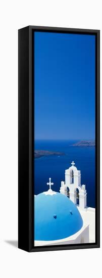 High Angle View of a Church, Firostefani, Santorini, Cyclades Islands, Greece-null-Framed Premier Image Canvas