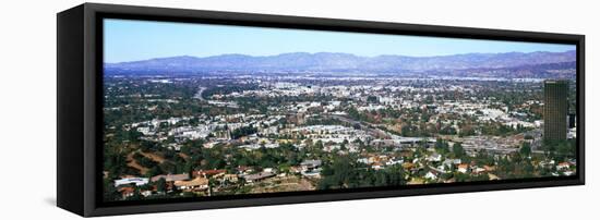 High angle view of a city, Burbank, San Fernando Valley, Los Angeles County, California, USA-null-Framed Premier Image Canvas