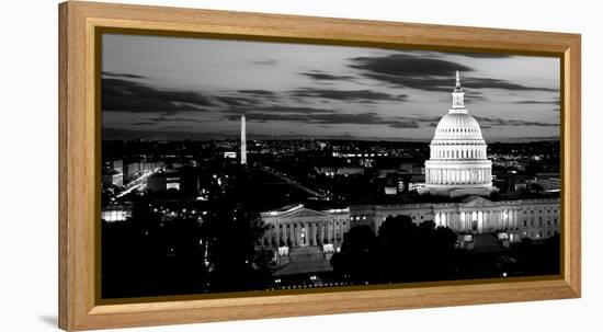 High Angle View of a City Lit Up at Dusk, Washington Dc, USA-null-Framed Premier Image Canvas