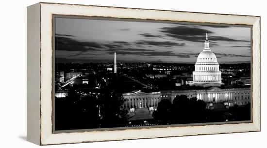 High Angle View of a City Lit Up at Dusk, Washington Dc, USA-null-Framed Premier Image Canvas