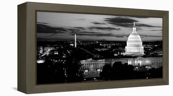 High Angle View of a City Lit Up at Dusk, Washington Dc, USA-null-Framed Premier Image Canvas